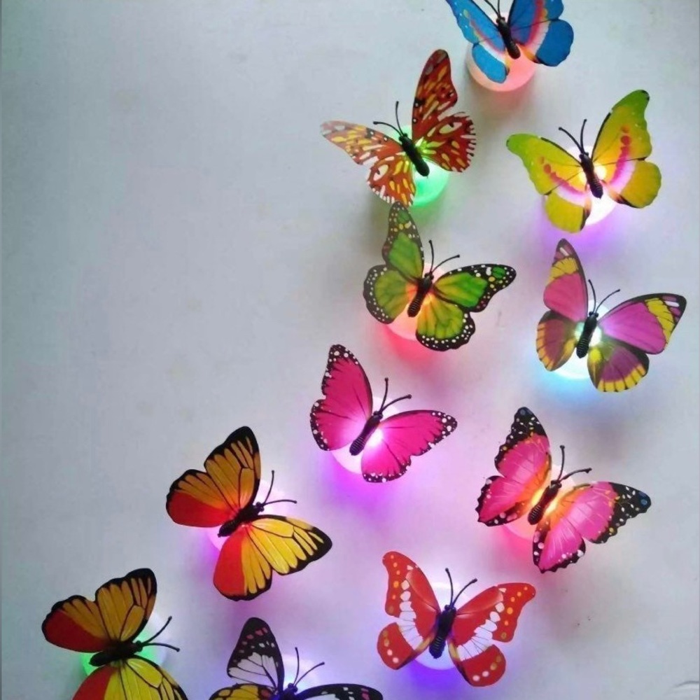 10 pc LED Butterfly Sticker Wall Lights